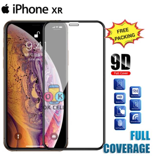 Tampered Glass 5D 9D Full Layar Iphone XR TG Anti Gores Kaca Full Screen Protector Premium