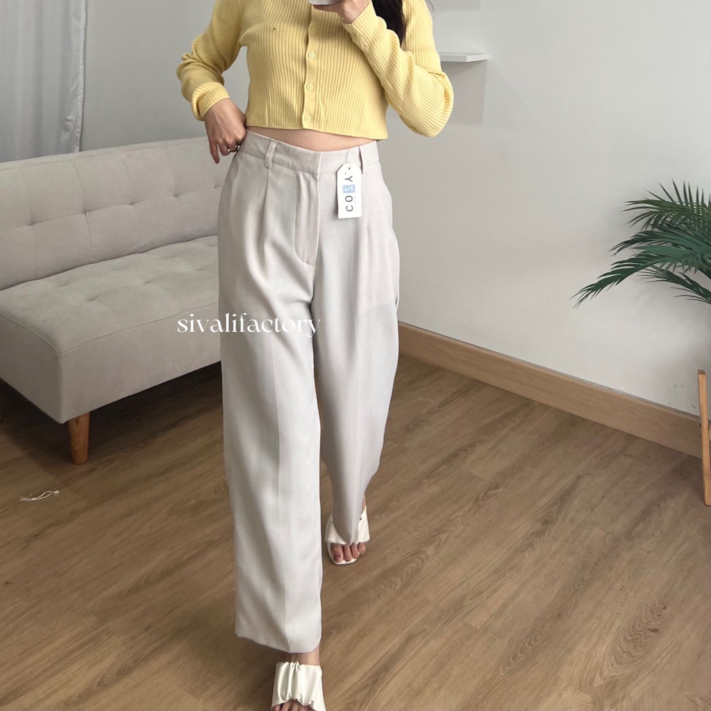 SIVALI Rozel Misty Pants 255/259 - Loose Pants Petite - Celana Kulot Wanita - Celana Kantor Formal / Casual