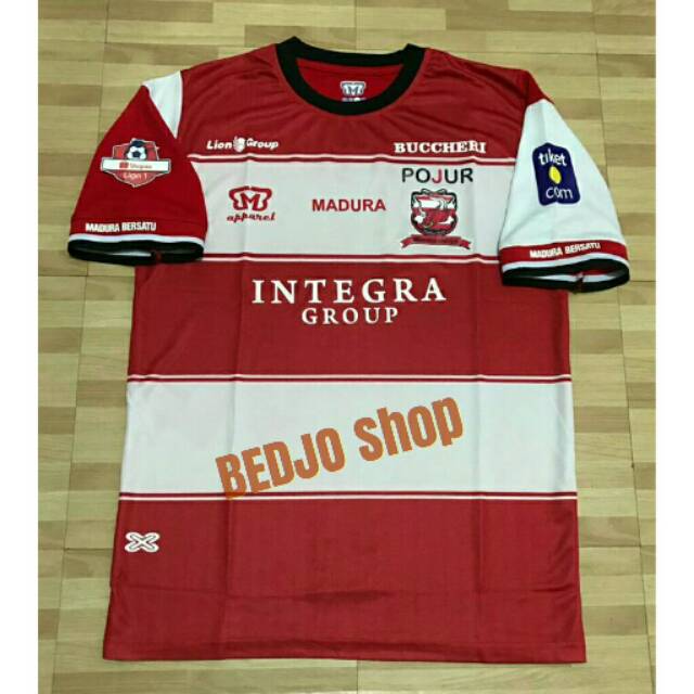 Jersey Madura United Home Liga 1 2019 Full Sponsor OFFICIAL + Patch Liga 1 2019