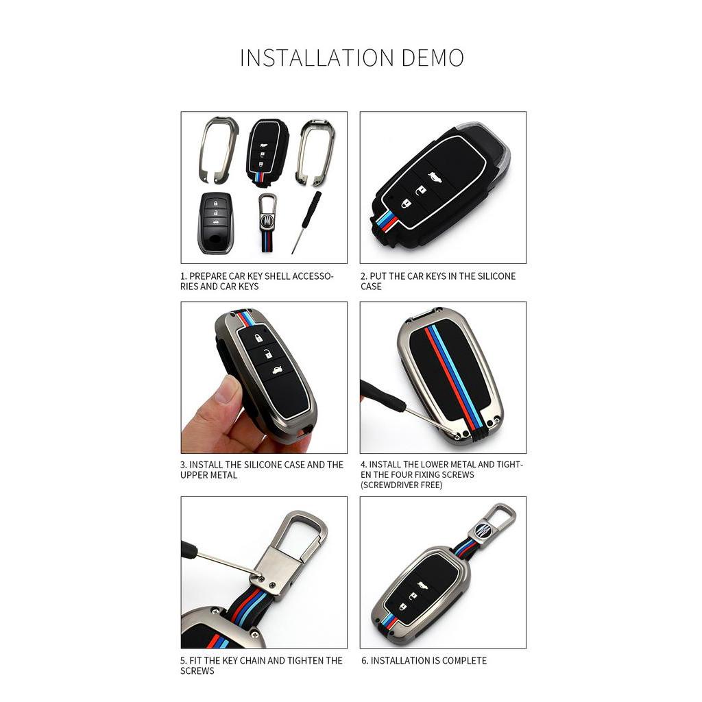 Case Kunci Mobil Bahan Zinc Alloy Silikon Untuk Toyota Innova Venturer Smart Keyless