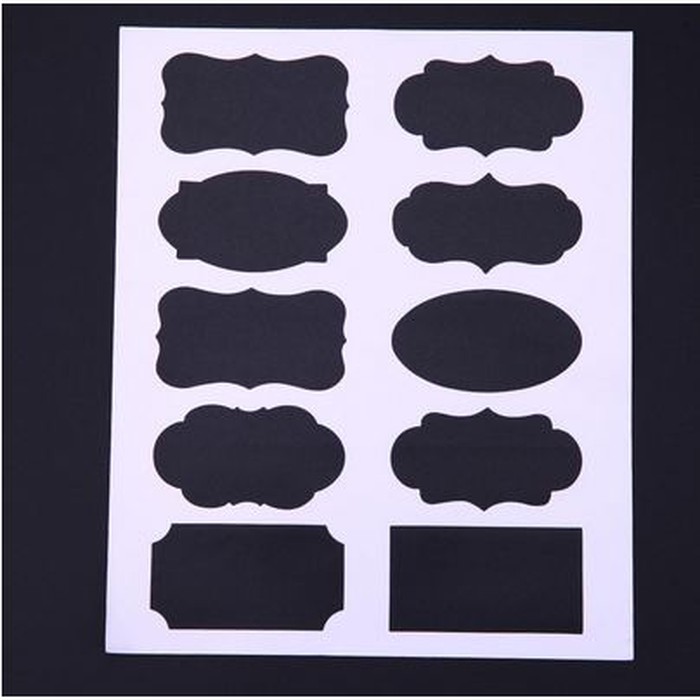 Chalkboard Labels 10 Diferent Shape - Label Hitam 10 Bentuk (1sheet)