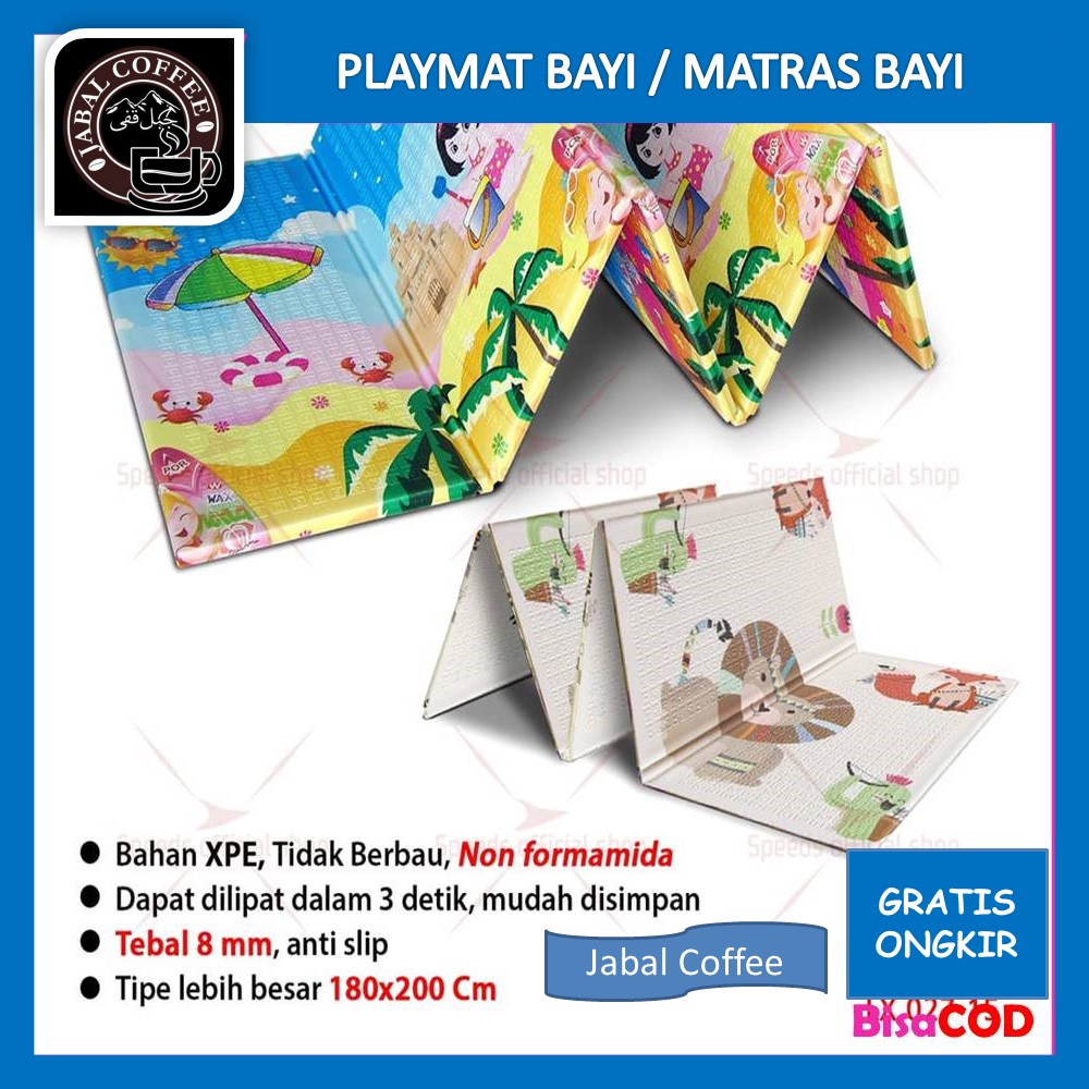 Matras Playmat Premium Bonus Tas / Playmat Bayi Import Double Pad / Matras Main Bayi