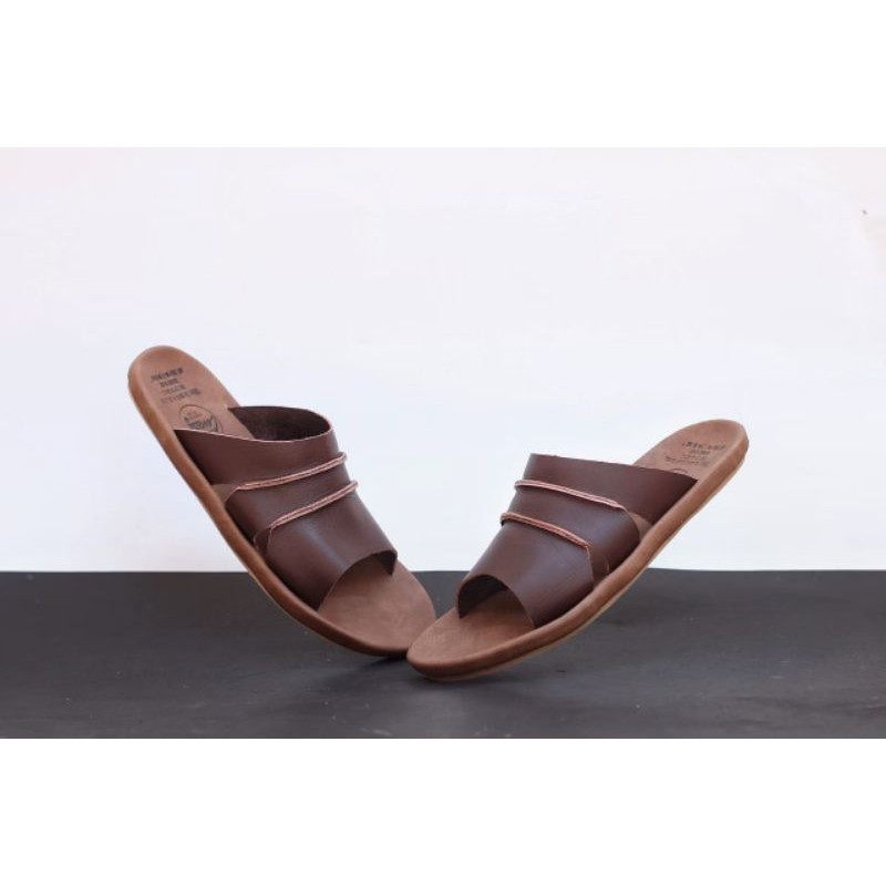 TAIM BLACK Sandal pria kulit asli cevany original handmade sandal jepit kulit pria bisa COD