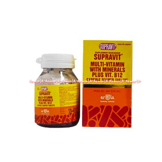 Supravit Multivitamin With Minerals Vitamin B12 Suplemen Untuk Kesehatan Tubuh Isi 60Tablet