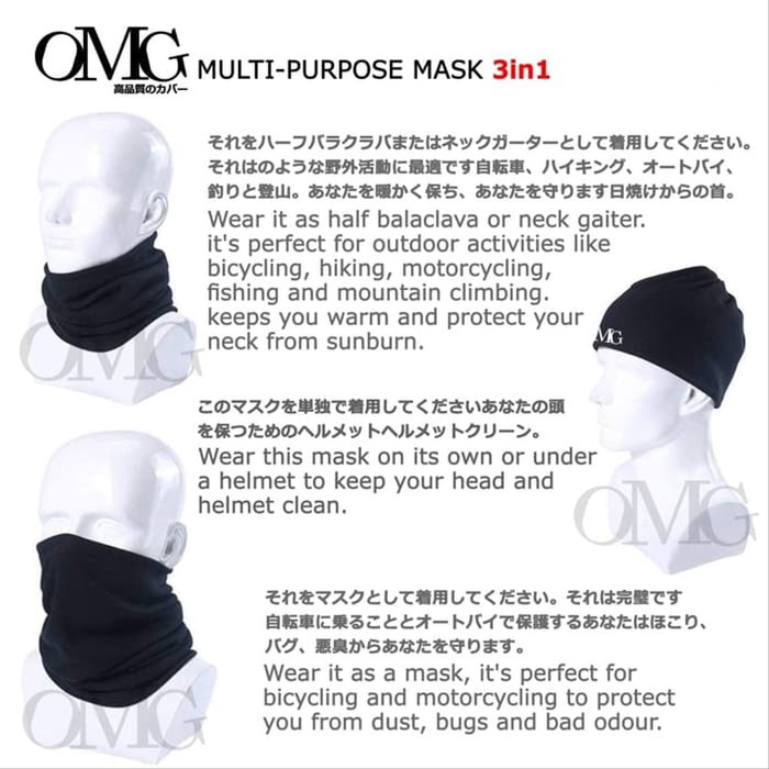 Masker Polar 3in1 OMG Mask Balaclava Slayer Scarf Motor Outdoor serbaguna bahan lembut