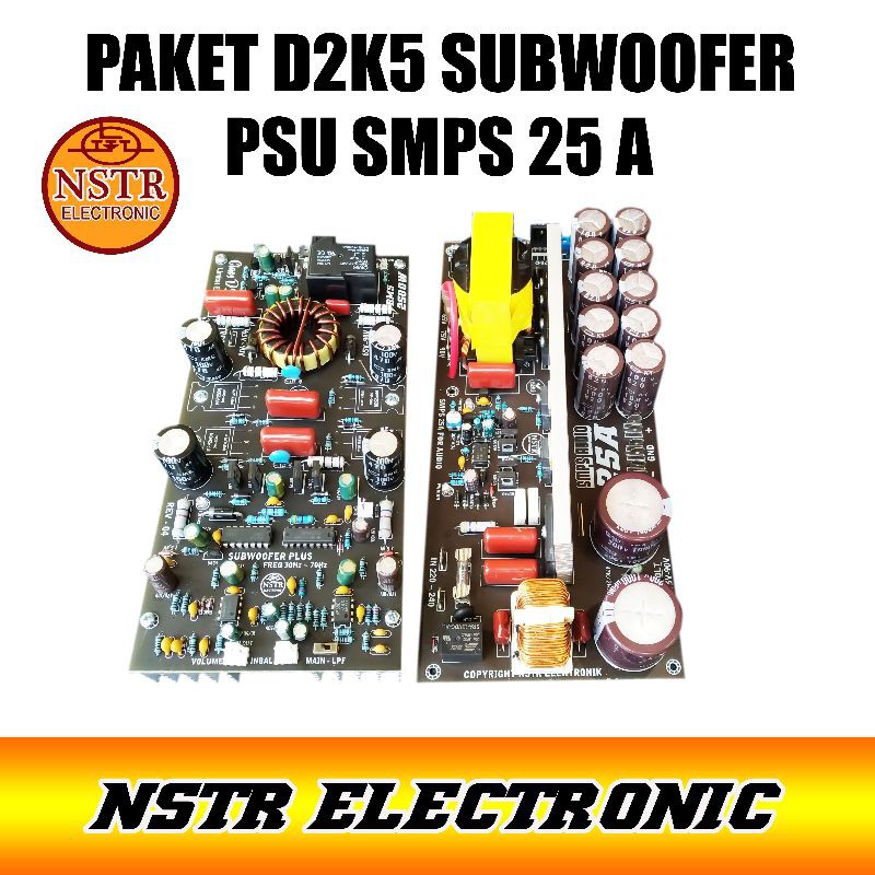 paket mono subwoofer D2K5 dan smps 25A HB REGULASI