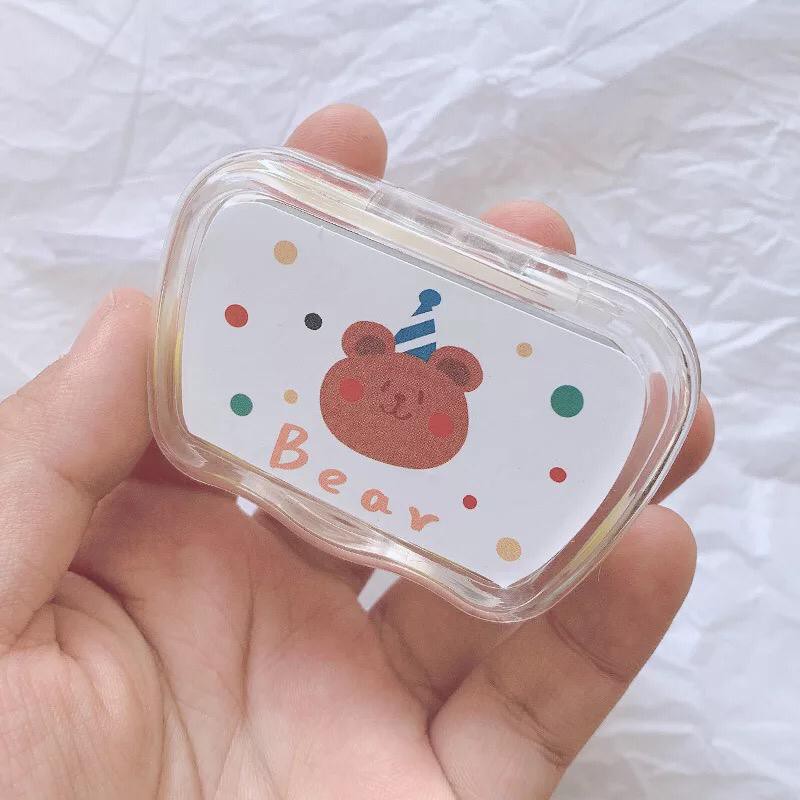 JY CL1 CASE LENSA MINI KARAKTER LUCU TEMPAT KONTAK LENSA IMPORT TEMPAT SOFLENS UNTUK TRAVEL