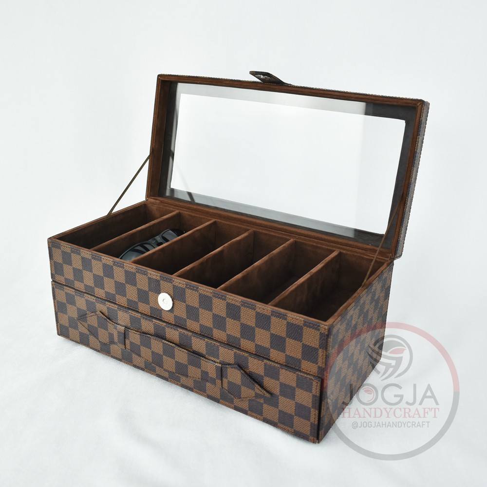 Sun Glasses Box Organizer | Kotak Tempat Kacamata Isi 12 Motif Kotak-kotak