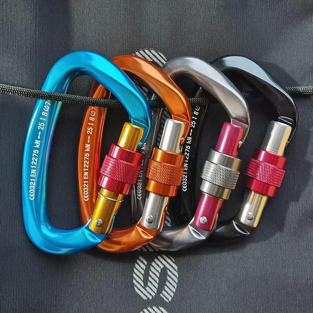 Augustina Climbing Carabiner Outdoor Climbing Escalade Equipement 25KN Kunci Pengaman Sekrup Panjat Tebing