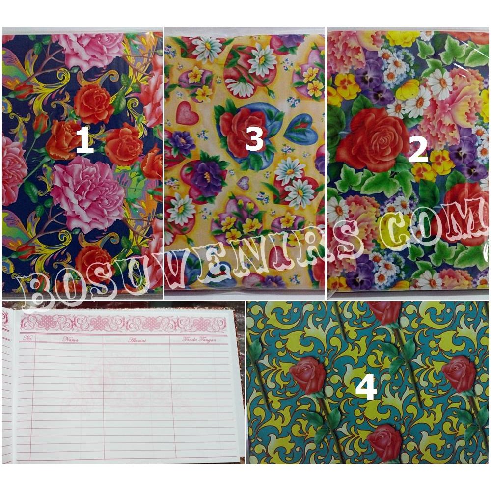 

Agen Souvenir Buku Tamu Murah Motif bunga