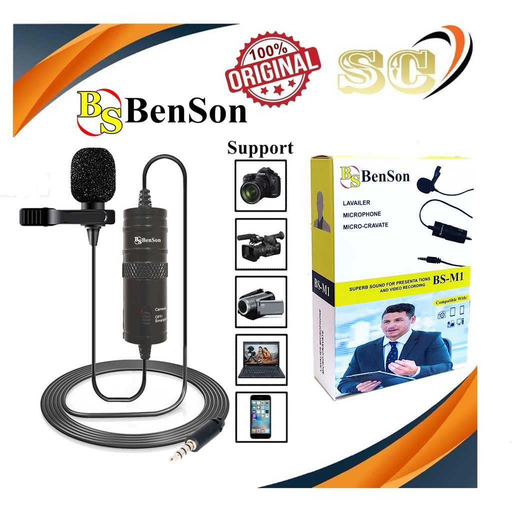Jual Mic Clip On M1 Lavalier Microphone Clip On M1 BenSon BSM1