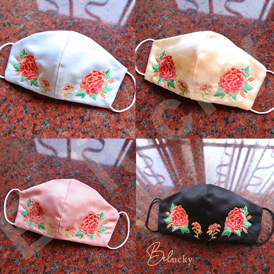 Masker Kain Bordir Premium Cantik 3 ply Dapat Diselipkan Masker Kain Bordir Premium Cantik 3 ply Dapat Diselipkan
