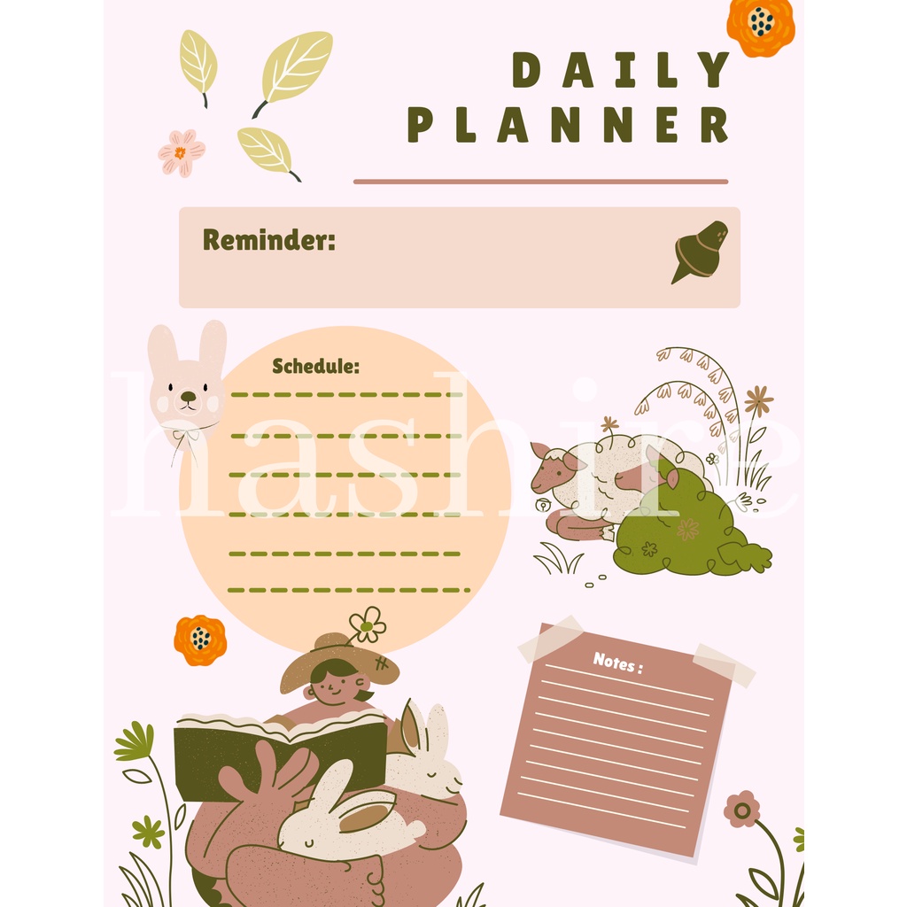 [HASHIRE] 50+ tema/ Weekly Planner A5 BOOK PAPER Perencanaan Harian Study Journal Study Planner Notes List To Do/ PART 1