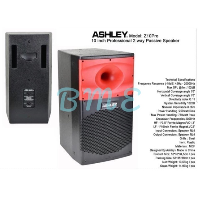 Speaker Pasif Ashley Z 10 PRO Original Passive Ashley Z10PRO - 10 inch