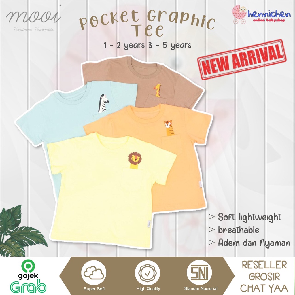 PROMO 7.7 PROMO BAJU LEBARAN MURAH Mooi Kaos Anak Pocket Unisex Graphic Pocket Tee Atasan anak kaos anak laki Kaos anak perempuan 1-5 thn