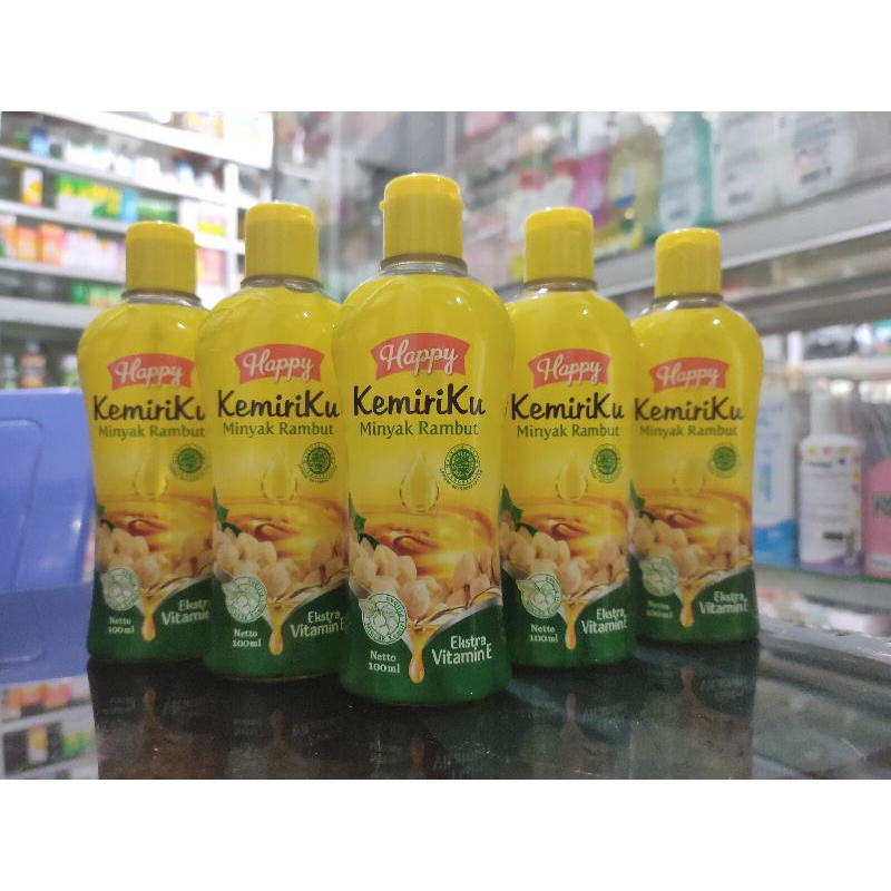 MINYAK RAMBUT Happy Kemiriku Extra Vitamin E 100ml