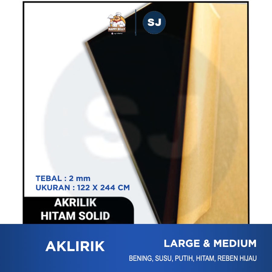 Acrylic PUTIH / HITAM 2 mm x 122 x 244 Cm Akrilik