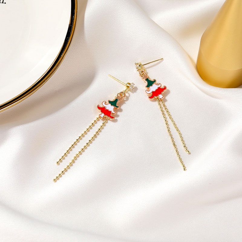 Sexy Women  Christmas Serial  Golden Tassal  Earrings Jewlry   Accessories