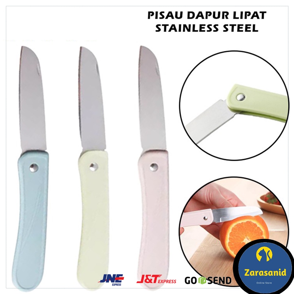 Pisau Dapur Lipat Mini Alat Pengupas Pemotong Buah &amp; Sayuran Stainless