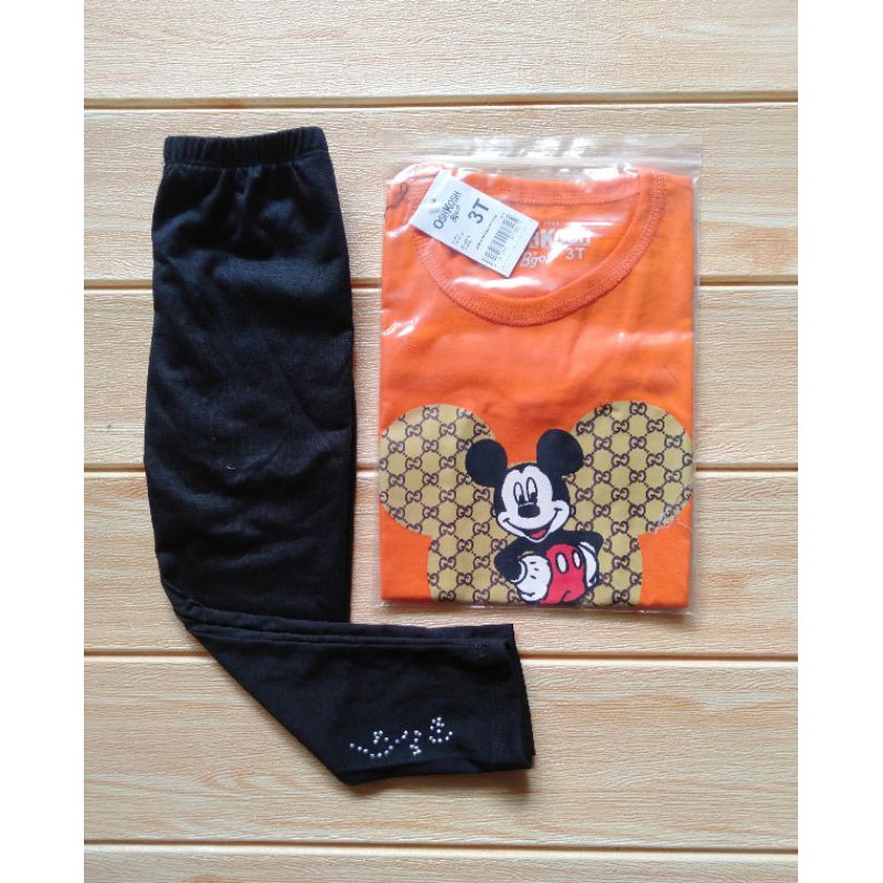 (COD) Kaos Mickey + Legging (usia 1,5-5 th)