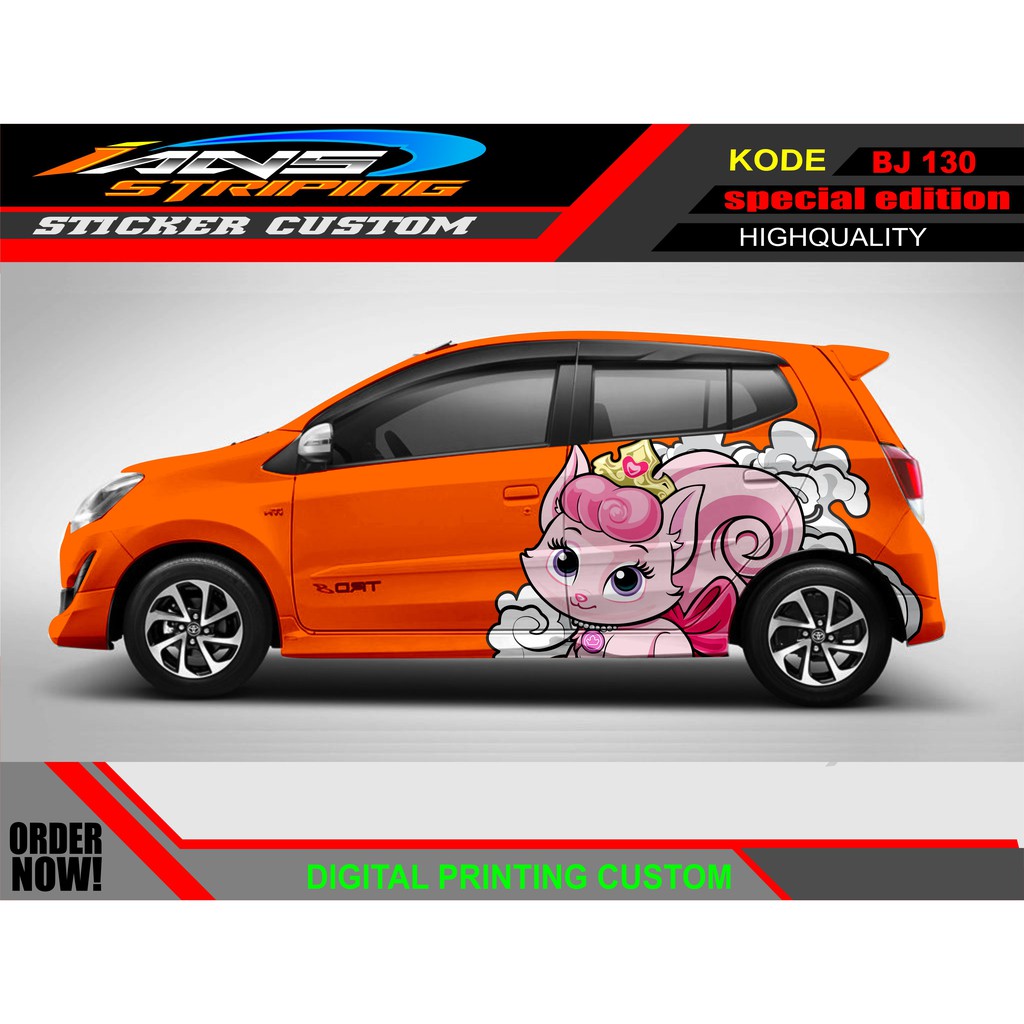 STIKER MOBIL AGYA AYLA KARTUN / STICKER HONDA JAZZ / STICKER DECAL MOBIL JAZZ / DECAL STICKER MOBIL