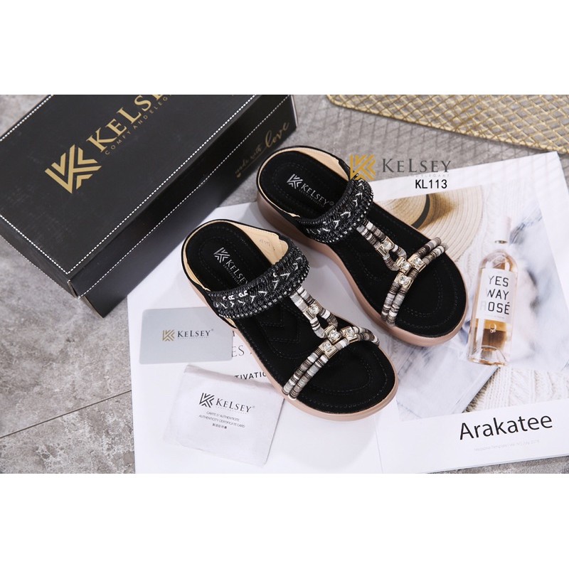 Kelsey KL113 Sandal Wedges 5cm Wanita-3
