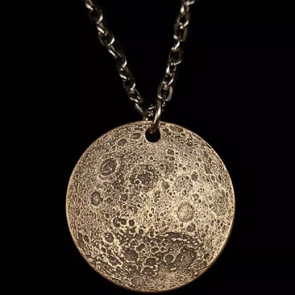 (AdornmentNo1) Kalung Rantai Dengan Liontin Bulan Sabit Bahan Metal Alloy Untuk Pria / Wanita