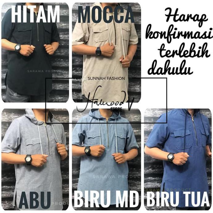 Pengiriman Cepat dan tepat Gamis Sarawa Original Qurta Tuanku Oxford Denim Kurtah Tuanku Sarawa STOK