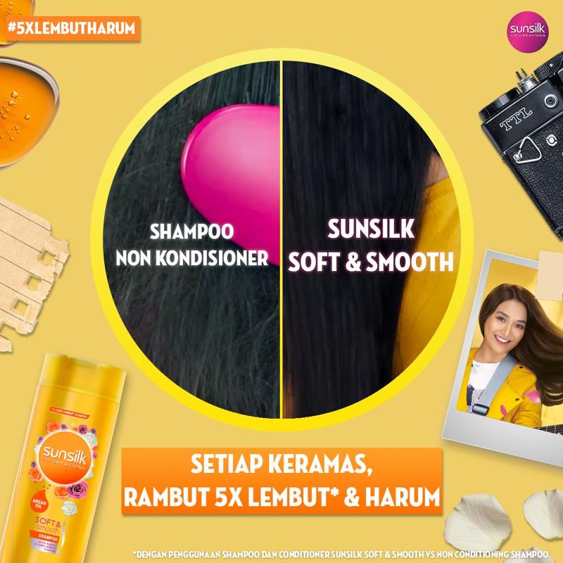 Sunsilk Soft &amp; Smooth Shampoo Rambut Lembut Halus