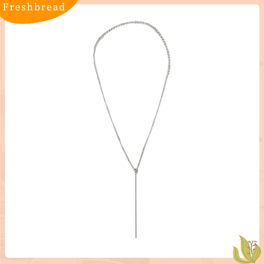 【Ready Stock】Minimalism Bar Shape Pendant Long Chain Necklace Women Party Banquet Jewelry