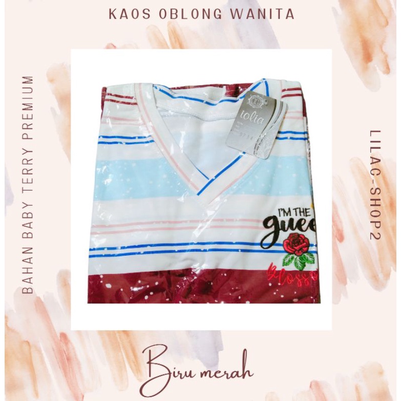 KAOS OBLONG WANITA KRA V BAHAN BABY TERRY PREMIUM