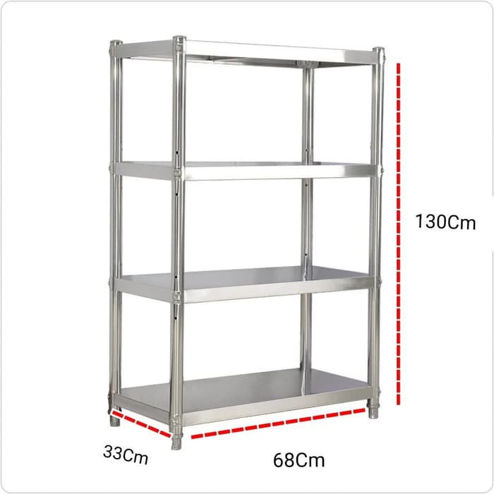 Mega_1688 Rak Dapur Portable Stainless 4 Susun MG826