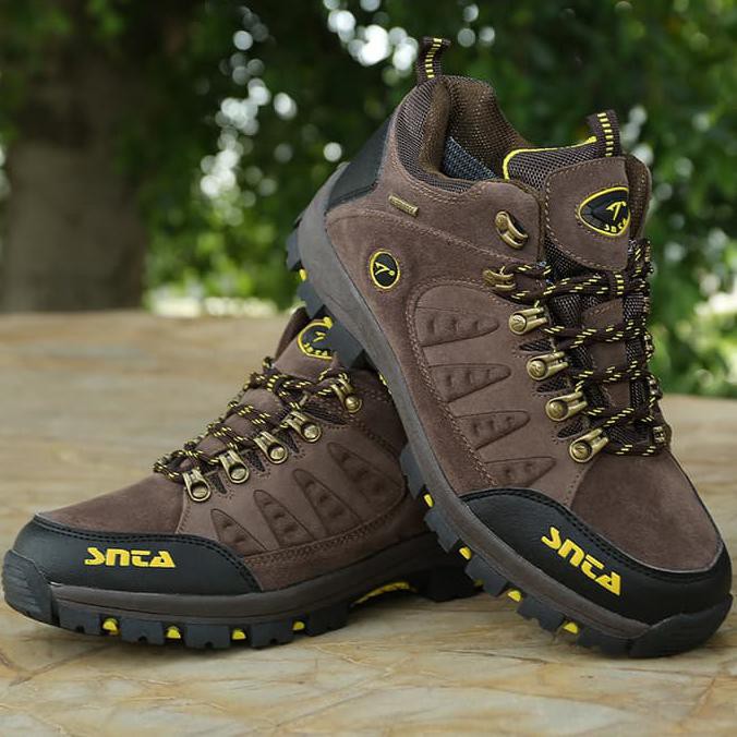 Sepatu Gunung/Hiking/Boot/Outdoor SNTA 470 Brown Yellow- Waterproof