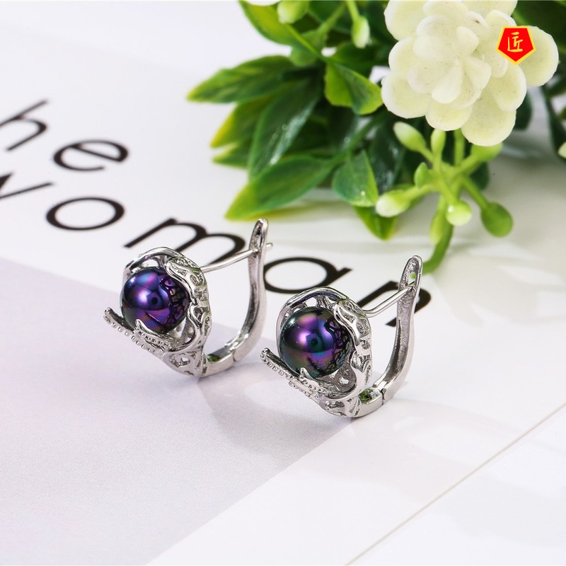 [Ready Stock]925 Silver New Cute Fashion Colorful Pearl Earrings