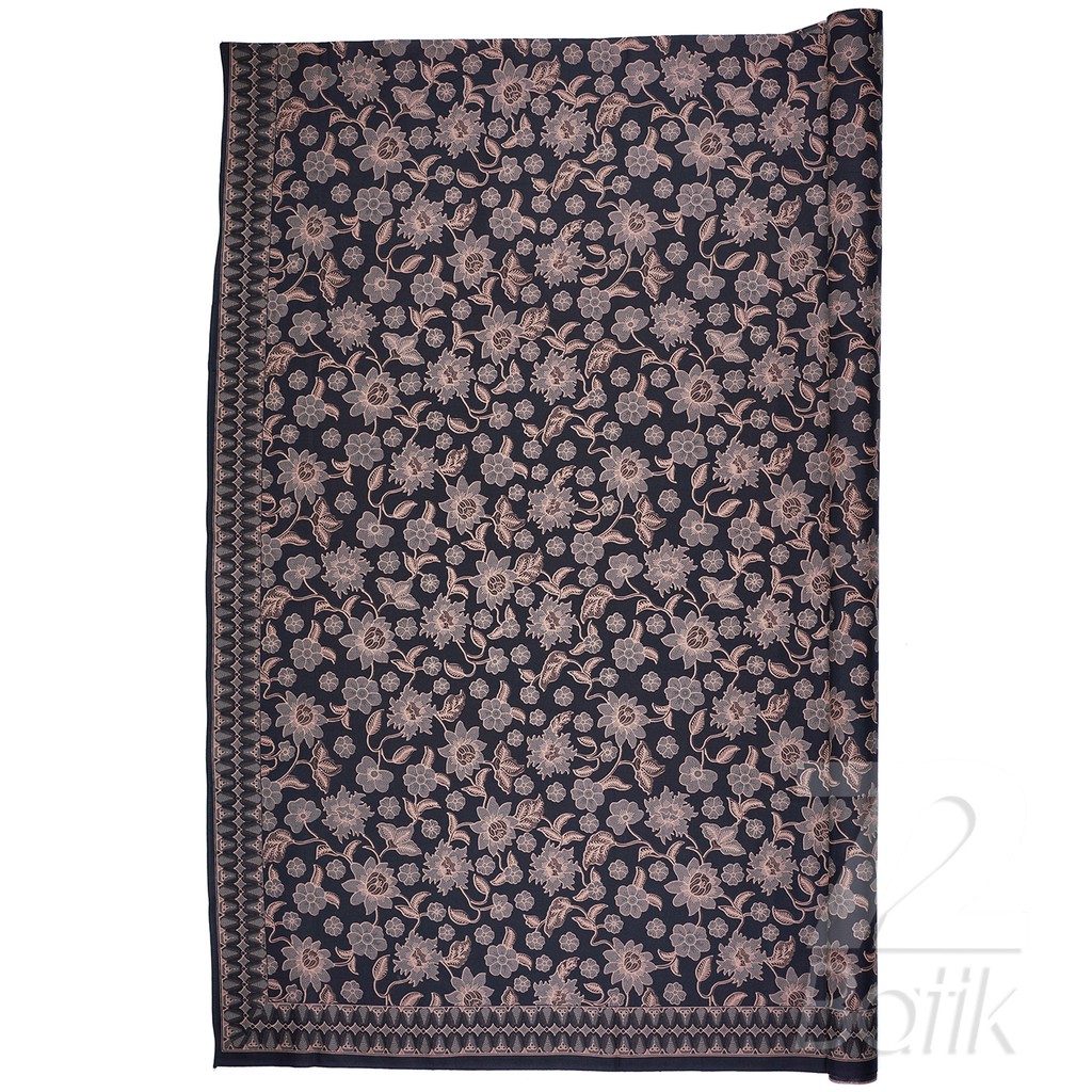 KAIN BATIK PREMIUM Bahan Katun Motif Kembang Warna Hitam Item Black 725539 Cap 72 Jarik Jarit Samping Kebat Panjang Batik Katun Modern Premium Bahan Seragam Batik Pernikahan Kantor Keluarga Murah Kamen Jadi Batik Bali Lembaran