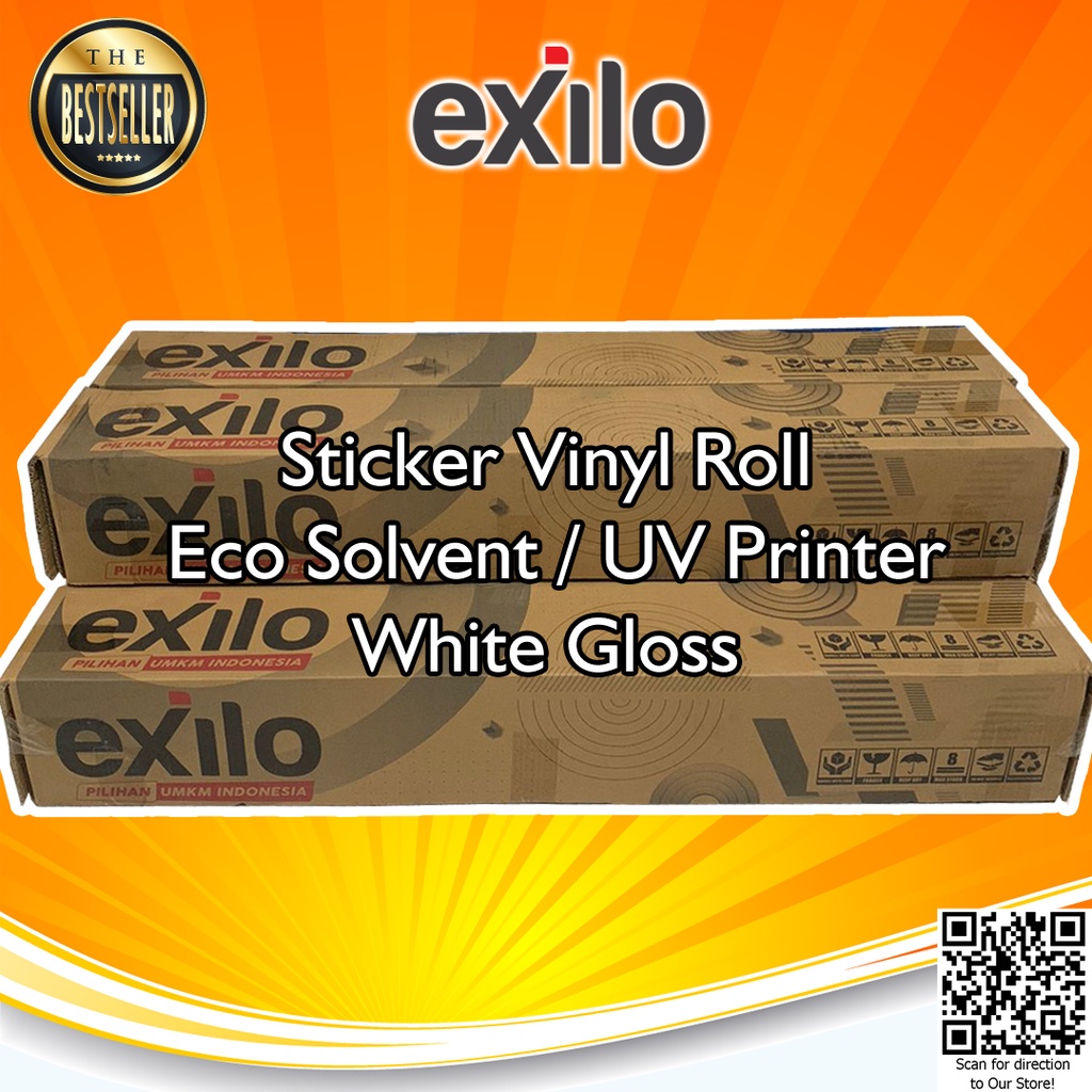 EXILO Sticker VP68WX Stiker Vinyl Digital Print Eco Solvent / UV Printing / Latex - Indoor/Outdoor 1.27 m x 50 m - Roll