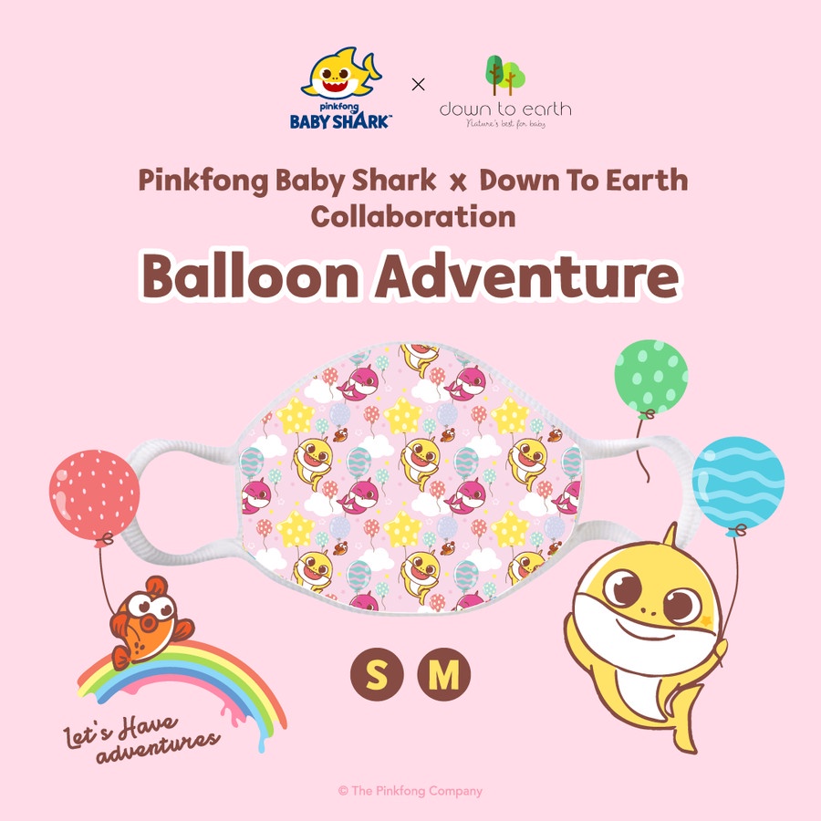 DOWN TO EARTH PINKFRONG BABY SHARK KIDS MASK