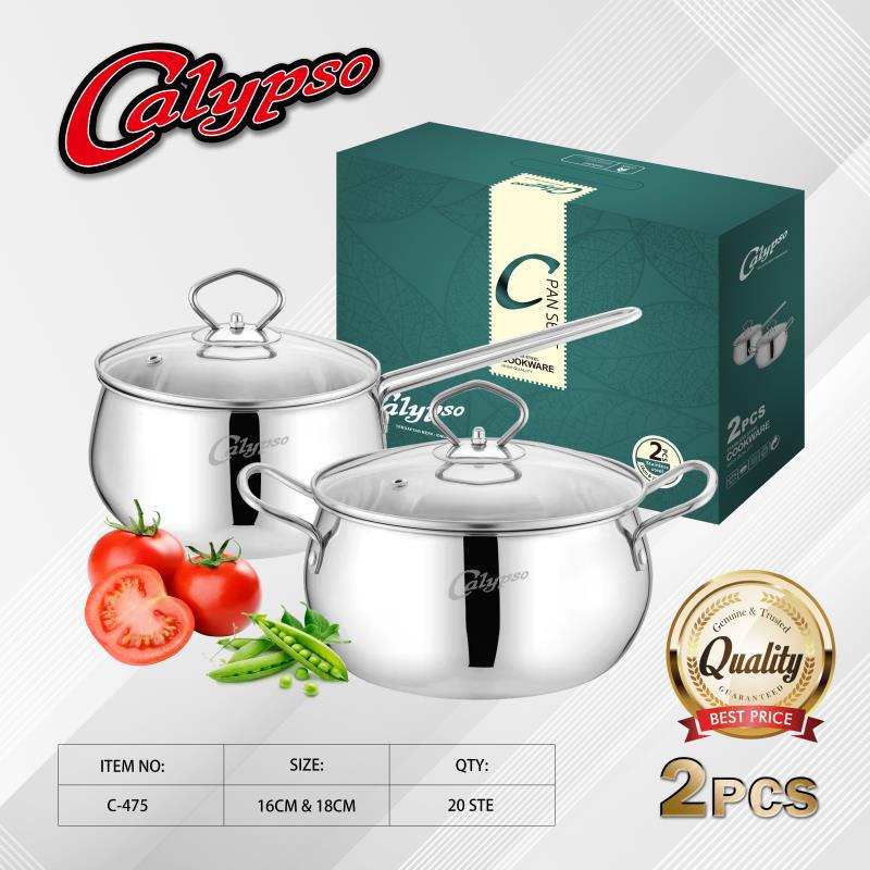

Paket Panci Pan Set Stainless Calypso 2 Pcs 16 & 18 cm Sauce Pan