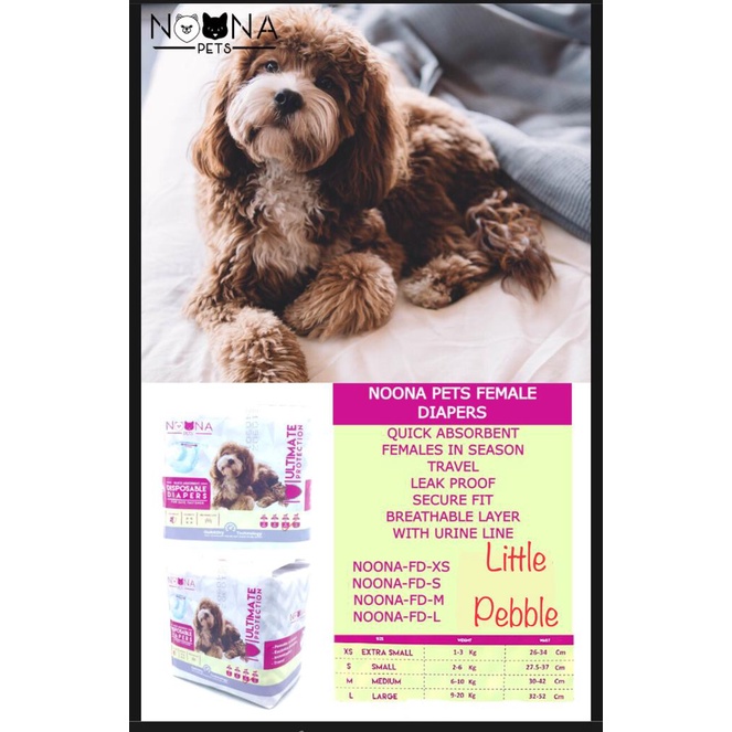 Noona Pets FEMALE Disposable Dog Diaper Pamper Popok KHUSUS Anjing Betina