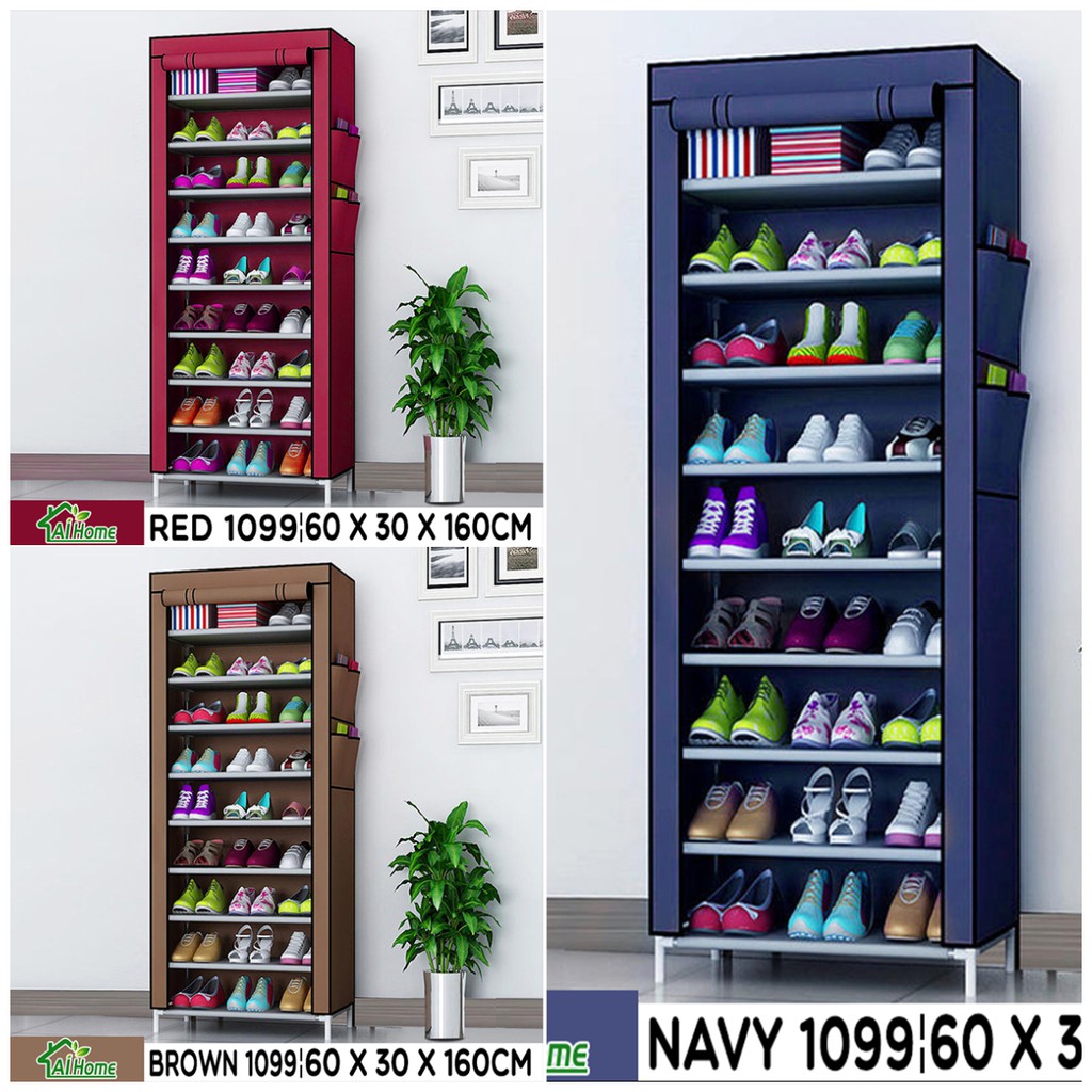 Rak Sepatu Kain Multifungsi 10 Susun 9 Rangka Minimalis - Worldhome