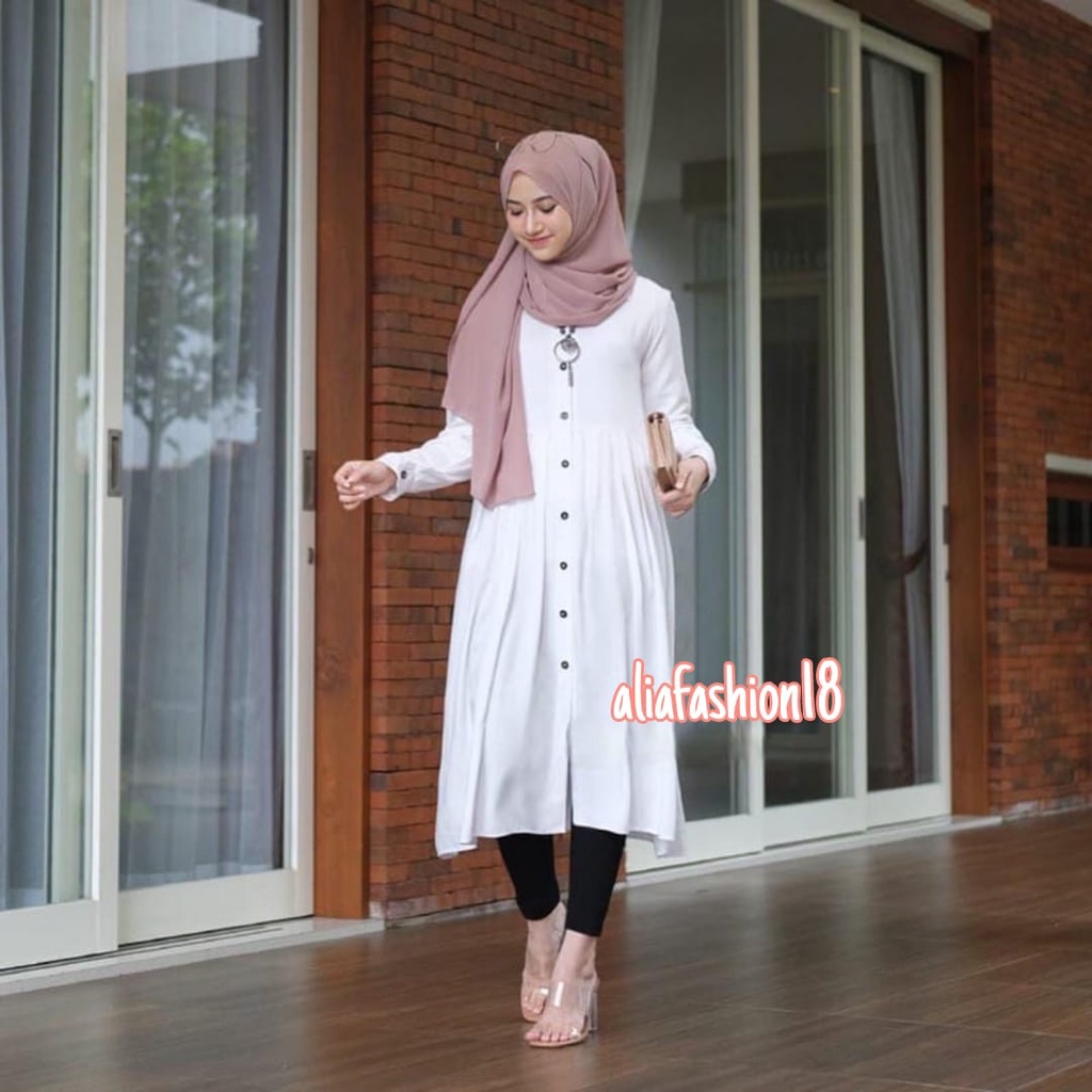 PRATIWI LONG TUNIK BAHAN KATUN SHAKILLA/TUNIK POLOS/BUSUI FRIENDLY