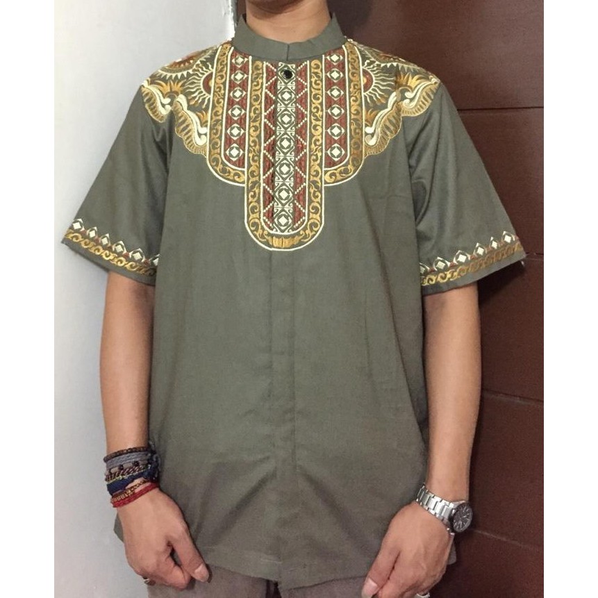 baju koko kekinian aplikasi bordir