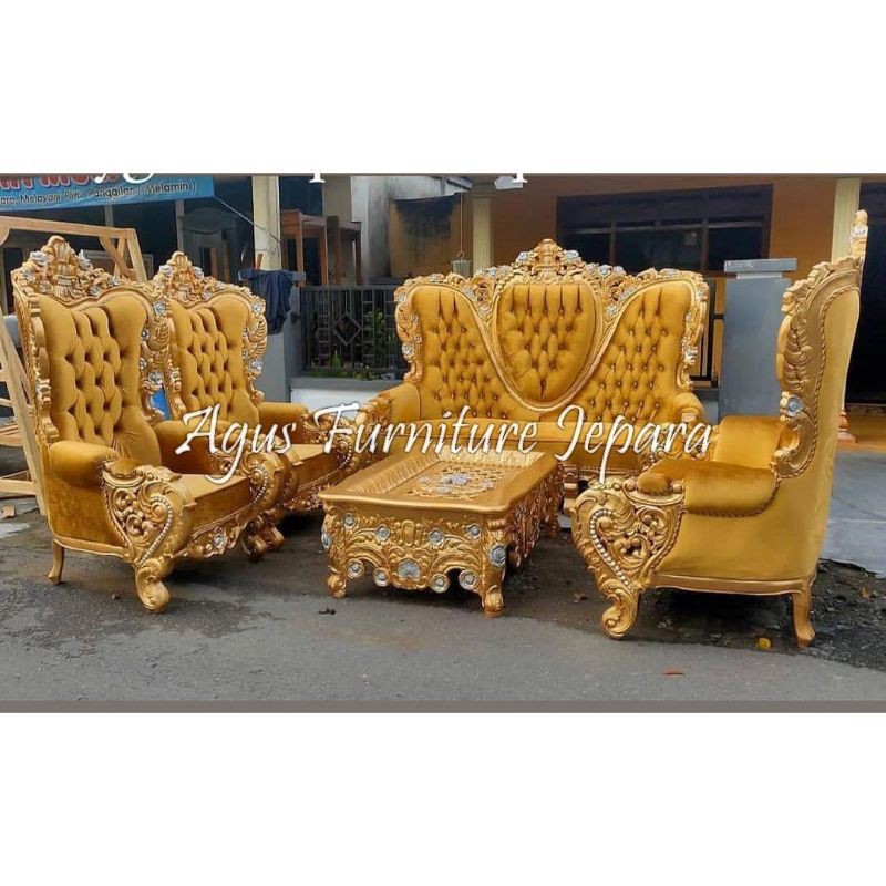 KURSI SOFA TAMU BELAGIO BINTANG LIMA GOLD (kursi sofa tamu sofa belagio sofa mewah)