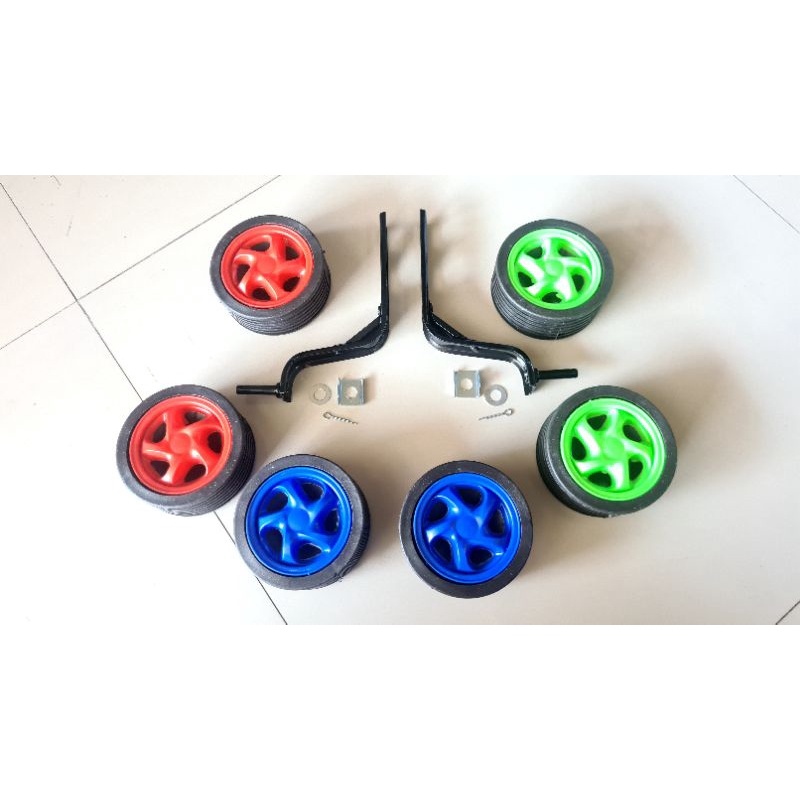 Bahan Tebal Ukuran Size Lengkap Roda Samping 12 16 18 20 inc inch inchi BMX Mini Training Wheels Sepeda Anak Anak First Bike Bicycle Wheels Kid Roda Bantu Push Keseimbangan