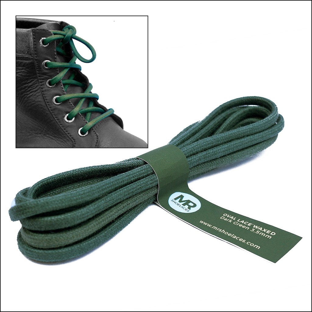 MR Shoelaces FC13 Dark Green Tali Sepatu Lilin Oval 3.5mm (Waxed Laces) 50cm 60cm 70cm 80cm 100cm 120cm 150cm