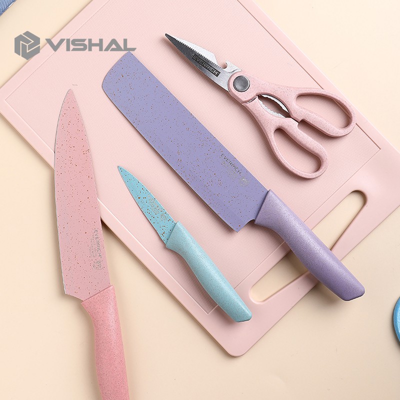 VISHAL 6IN1 Pisau Set EVCRIERH Stainless Dilapis Anti Lengket /Peralatan Masak Pisau Set /VS-1803