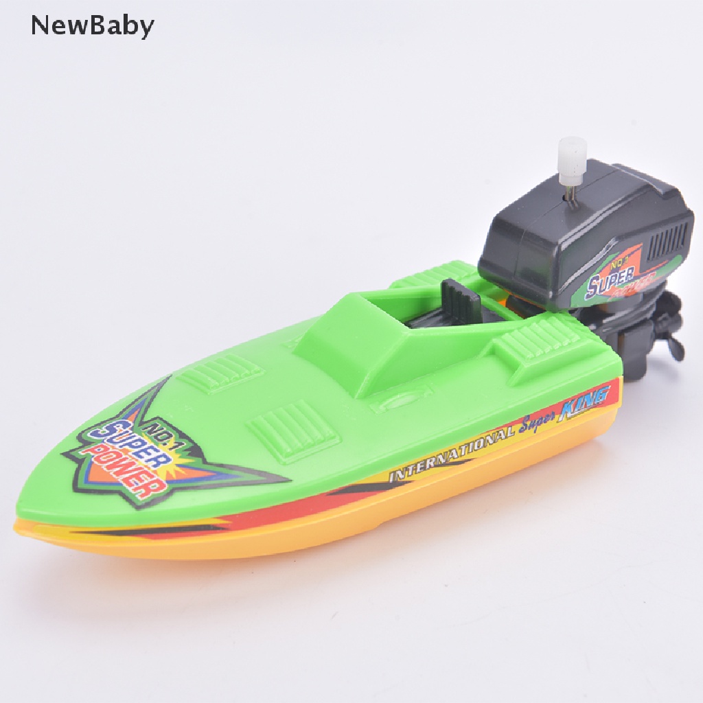 1pc Mainan Perahu Speed Boat Wind Up Mengapung Di Air Untuk Hadiah Anak Lakilaki