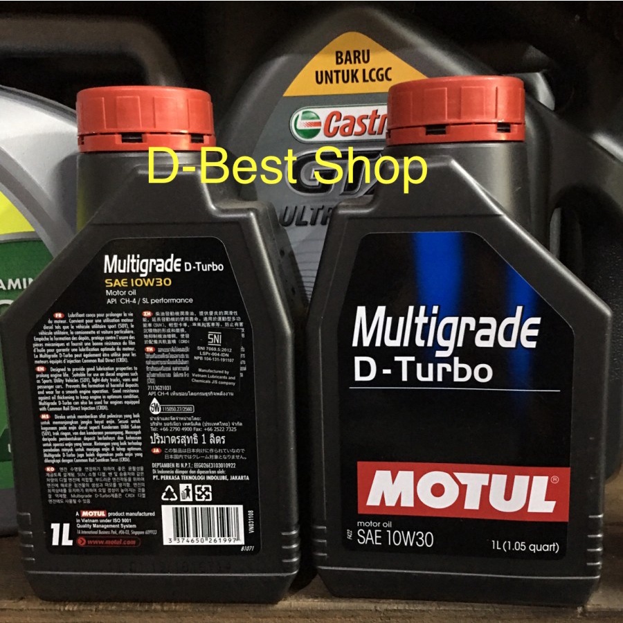 Oli mesin DIESEL MOTUL MULTI GRADE D-TURBO 10W/30 - 1 liter