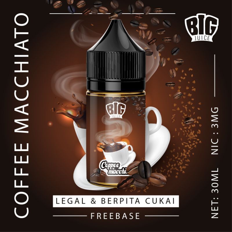 BIG JUICE 3mg 30ml coffee mochiato FREEBASE LIQUD TERLARIS