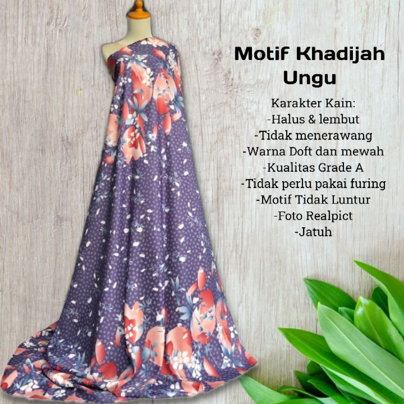 Kain Maxmara Silk Motif Bunga Khadijah harga per setengah meter